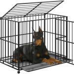 48 Inch Dog Crate for Large Sized Dogs, Heavy Duty Stainless Steel Indoor Kennel Escape Proof with Wheels and Removable Tray, Extra Large XL XXL Indestructible Dog Cage Stackable for High Anxiety Dogs